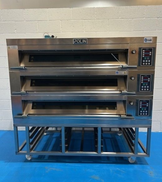 Polin 9 Tray (18" x 30" Trays) Modular Electric Deck Oven - 3 Decks (3 Trays Wide)