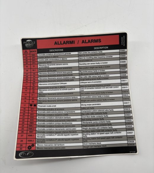 Mondial Forni Safety Sticker 